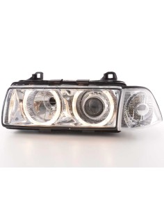 Set di fari allo xeno ottiche angel eyes BMW 3er Coupe tipo E36 anno 92-98 cromato 2