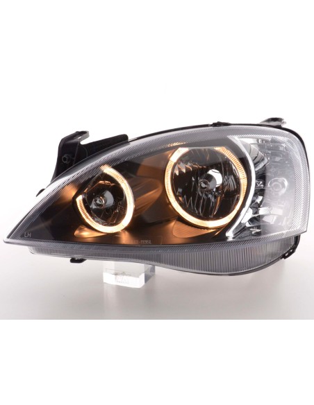 Faro Angel Eyes Opel Corsa C 01-06 nero
