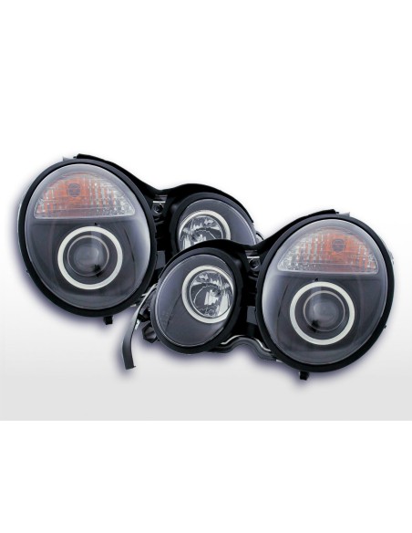 Set faro Mercedes Classe E tipo W210 95-98 nero per guida a destra