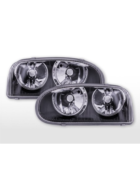 Fari anteriori Powerlook VW Golf 3 tipo 1HXO, 1 EXO 91-97 neri