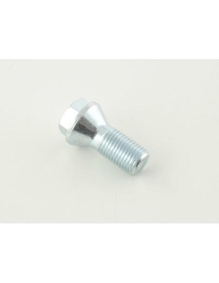 Bullone ruota singola, lunghezza albero 26 mm, collare conico, testa corta, argento M12x1,5