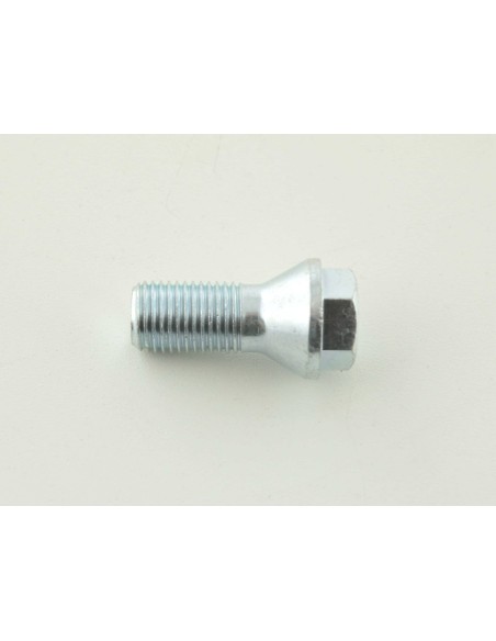 Bullone ruota singola, lunghezza albero 26 mm, collare conico, testa corta, argento M12x1,5