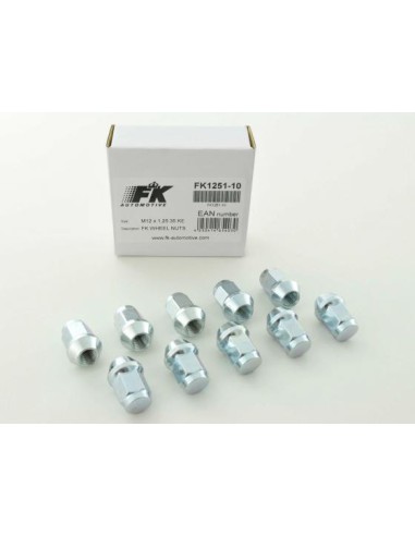 Set bulloni ruota (10 pz.) Lunghezza albero 55mm, collare conico argento M12x1,5