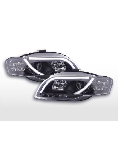 Faro Daylight LED DRL look Audi A4 tipo 8E 04-08 nero per guida a destra