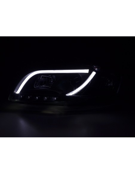 Faro Daylight LED DRL look Audi A4 tipo 8E 04-08 nero per guida a destra