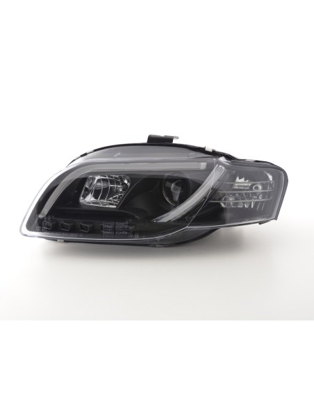 Faro Daylight LED DRL look Audi A4 tipo 8E 04-08 nero per guida a destra