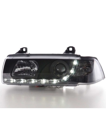 Fari Daylight Luci diurne a LED BMW Serie 3 E36 Limo / Touring nero per guida a destra
