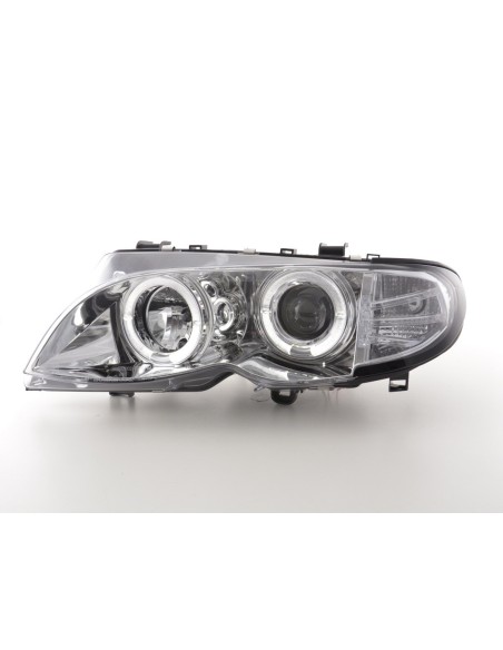 Set faro BMW Serie 3 E46 Limo / Touring 02-05 cromato per guida a destra