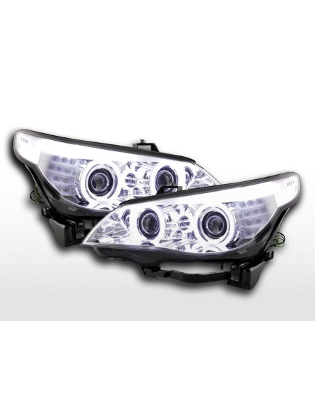 Set fari allo xeno Angel Eyes CCFL BMW 5er E60 / E61 03-04 cromato