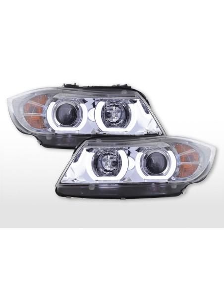 Faro Daylight LED DRL look BMW Serie 3 E90 / E91 05-08 cromato