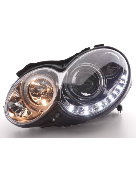 Faro Daylight LED DRL look Mercedes CLK tipo W209 04-09 cromato