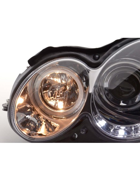 Faro Daylight LED DRL look Mercedes CLK tipo W209 04-09 cromato