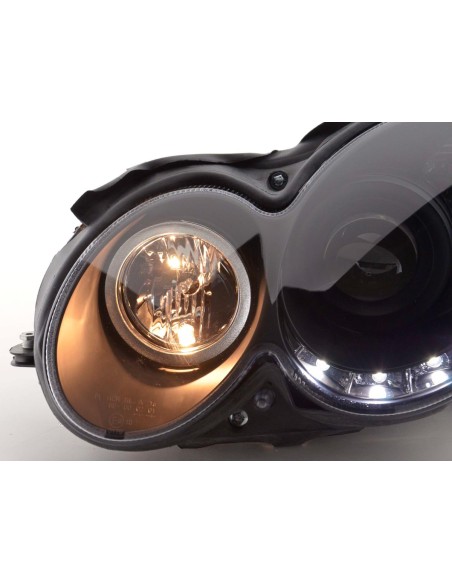 Faro Daylight LED DRL look Mercedes CLK tipo W209 04-09 nero