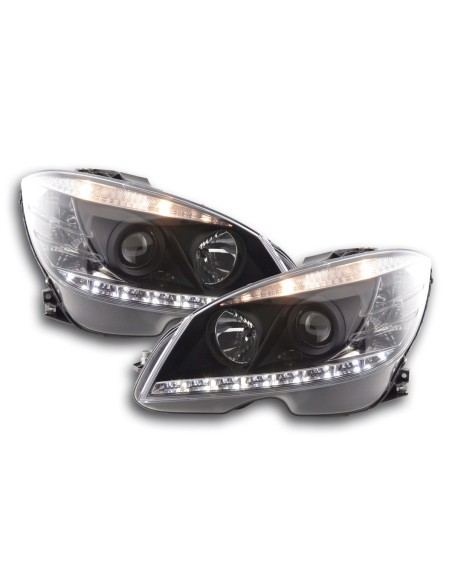 Daylight faro LED DRL look Mercedes Classe C W204 07-10 nero
