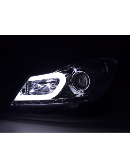 Faro Daylight LED DRL look Mercedes Classe C W204 11-14 cromato