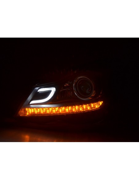 Daylight faro LED DRL look Mercedes Classe C (204) 2011-2014 nero