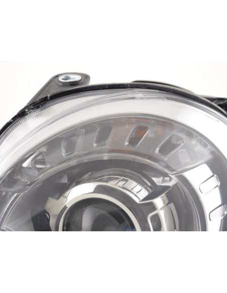 Fari in stile xeno Fiat 500 (tipo 312) del 2010 cromati