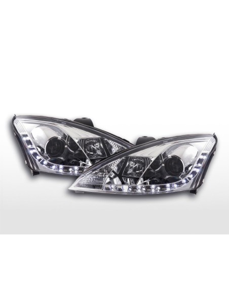 Daylight faro LED DRL look Ford Focus 3/4/5 porte. 01-04 cromato per veicoli con guida a destra