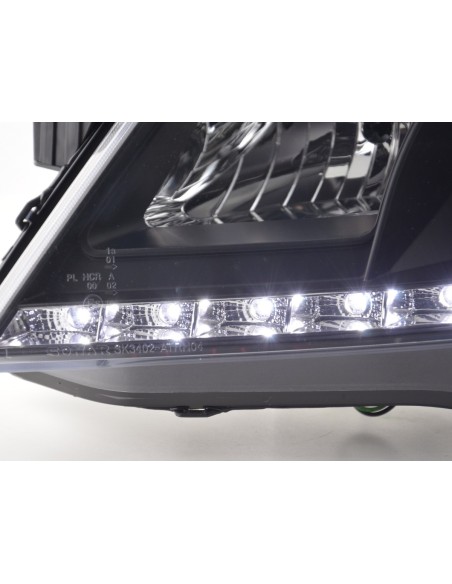 Faro Daylight LED DRL look Opel Astra H 04-10 nero per guida a destra