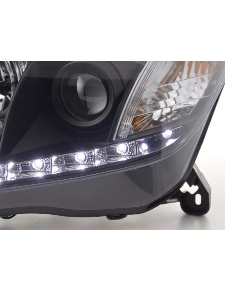 Faro Daylight LED DRL look Opel Astra H 04-10 nero per guida a destra