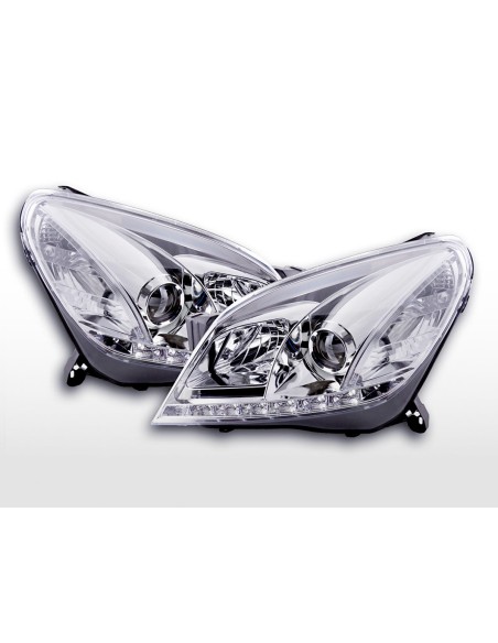 Faro Daylight LED DRL look Opel Astra H 04-10 cromato per veicoli con guida a destra