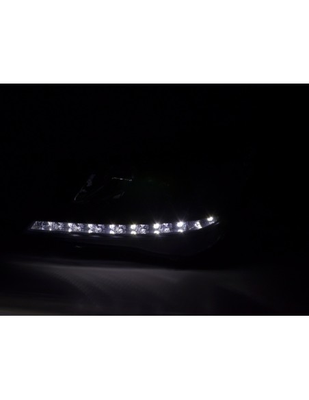 Faro Daylight LED DRL look Opel Astra H 04-10 nero per guida a destra