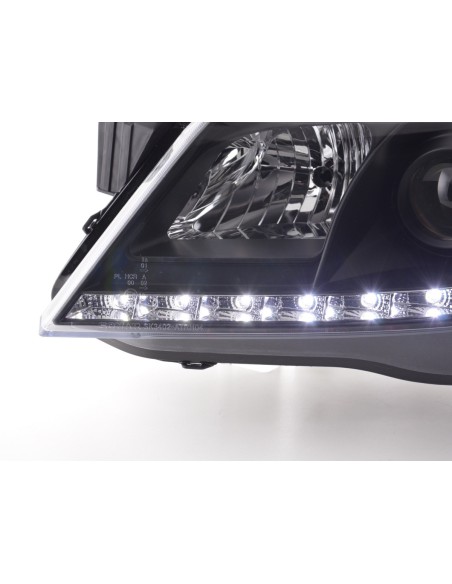 Faro Daylight LED DRL look Opel Astra H 04-10 nero per guida a destra