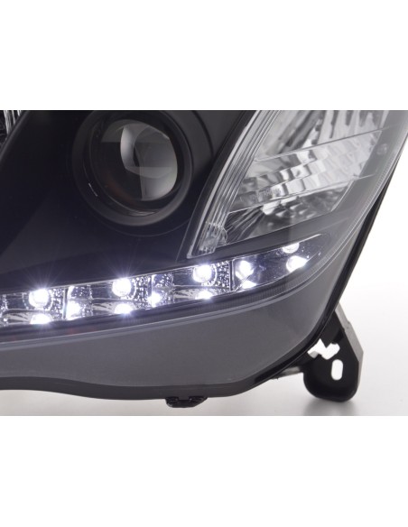 Faro Daylight LED DRL look Opel Astra H 04-10 nero per guida a destra