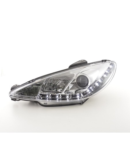 Faro Daylight LED DRL look Peugeot 206 98-07 cromato