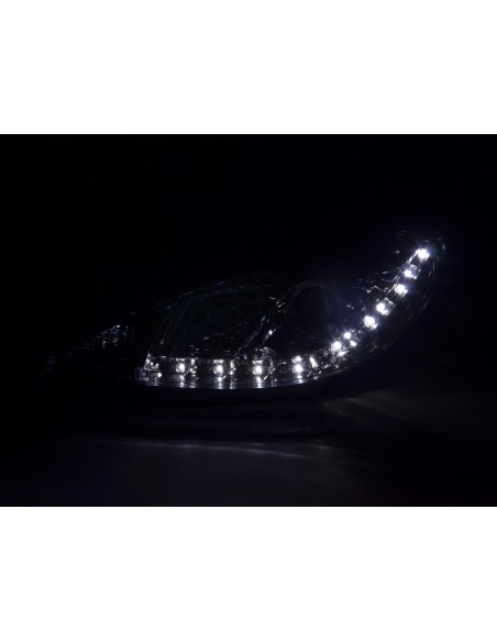 Faro Daylight LED DRL look Peugeot 206 98-07 cromato