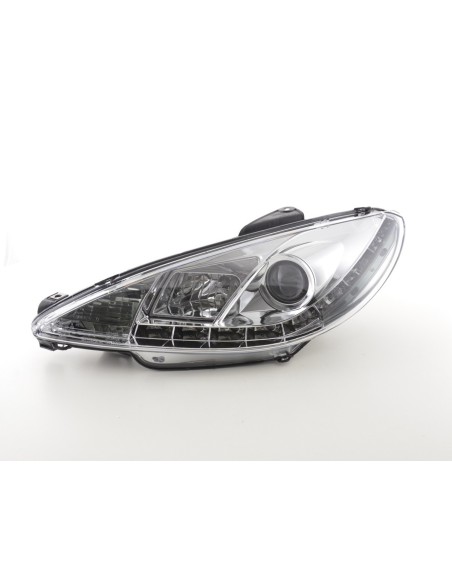 Faro Daylight LED DRL look Peugeot 206 98-07 cromato