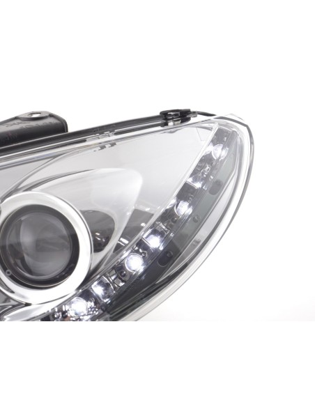 Faro Daylight LED DRL look Peugeot 206 98-07 cromato