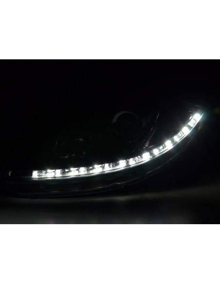 Faro diurno Luci di marcia diurna a LED Seat Leon 1P 09- nero