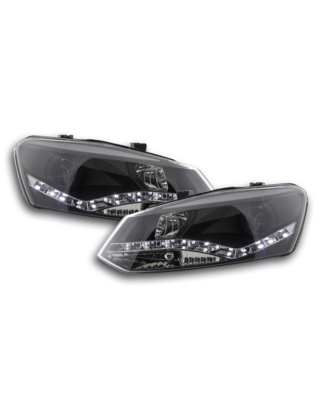 Faro Daylight LED DRL look VW Polo tipo 6R 2010- nero