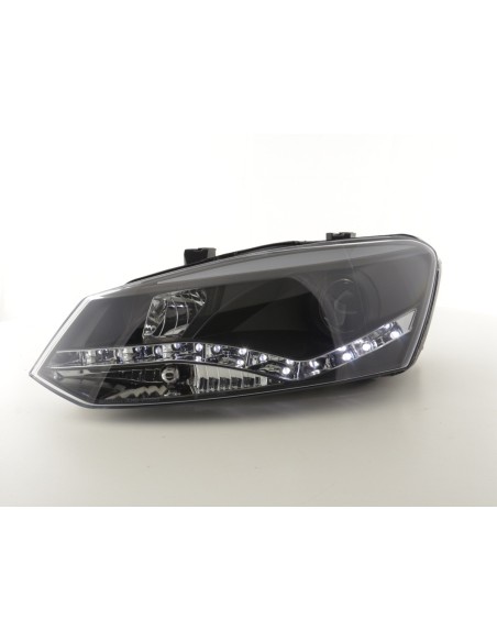 Faro Daylight LED DRL look VW Polo tipo 6R 2010- nero