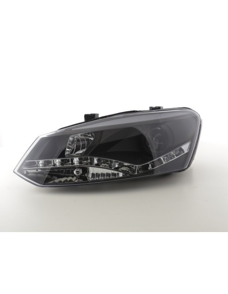 Faro Daylight LED DRL look VW Polo tipo 6R 2010- nero