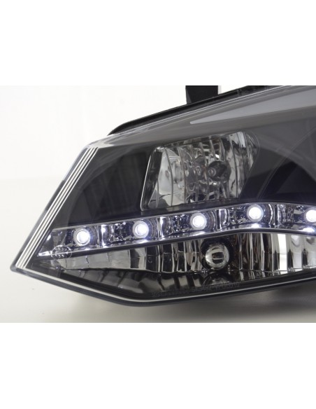 Faro Daylight LED DRL look VW Polo tipo 6R 2010- nero