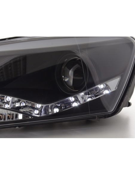 Faro Daylight LED DRL look VW Polo tipo 6R 2010- nero