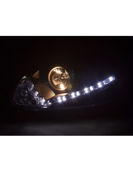 Faro Daylight LED DRL look VW Golf 5 tipo 1K 03-08 nero per guida a destra
