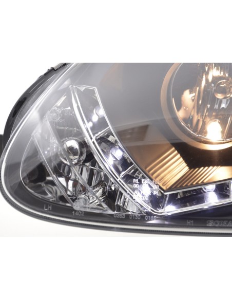 Faro Daylight LED DRL look VW Golf 5 tipo 1K 03-08 nero per guida a destra