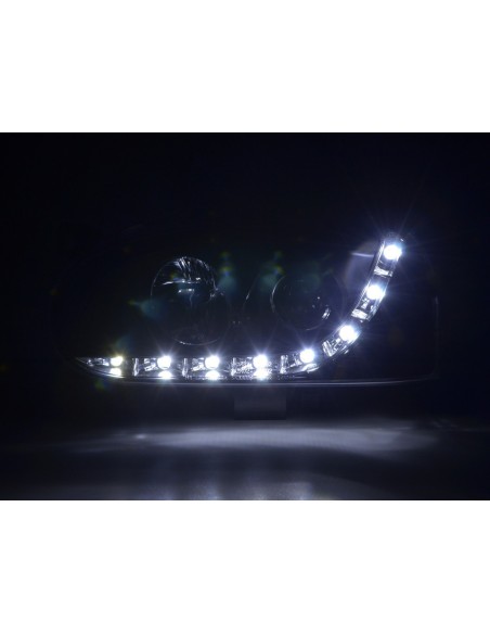 Faro Daylight LED DRL look VW Golf 3 tipo 1HXO 1EXO 91-97 nero