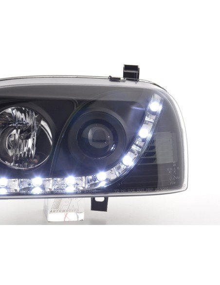 Faro Daylight LED DRL look VW Golf 3 tipo 1HXO 1EXO 91-97 nero