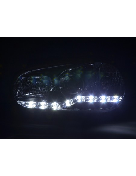 Faro Daylight LED DRL look VW Golf 4 tipo 1J 98-03 cromato per guida a destra