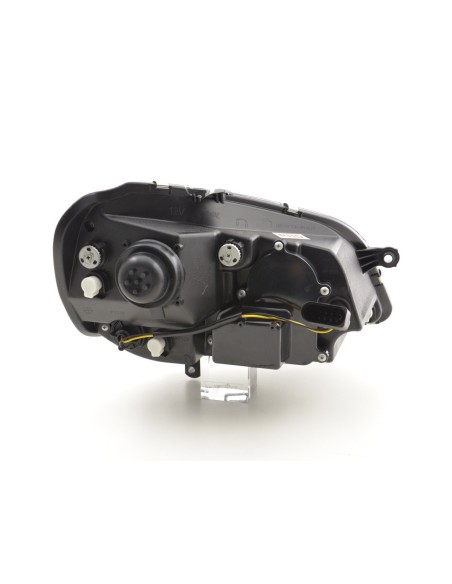 Faro Daylight LED DRL look VW Polo tipo 9N3 05-09 nero per guida a destra
