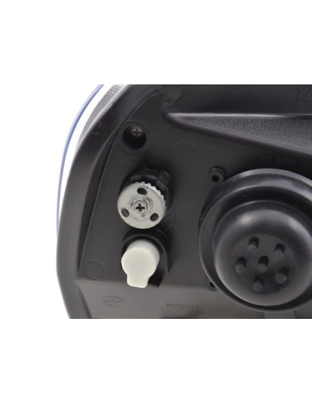 Faro Daylight LED DRL look VW Polo tipo 9N3 05-09 nero per guida a destra