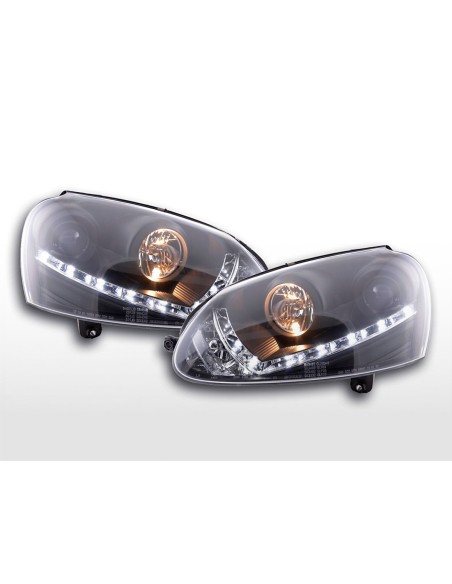 Faro diurno Luce di marcia diurna a LED VW Golf 5 tipo 1K 03-08 nero per guida a destra