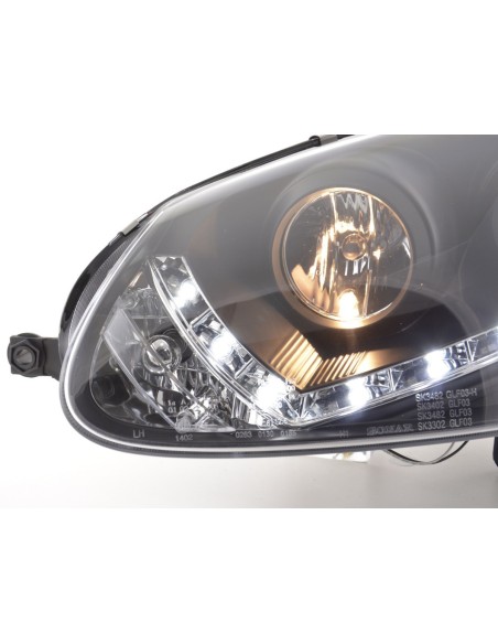 Faro diurno Luce di marcia diurna a LED VW Golf 5 tipo 1K 03-08 nero per guida a destra