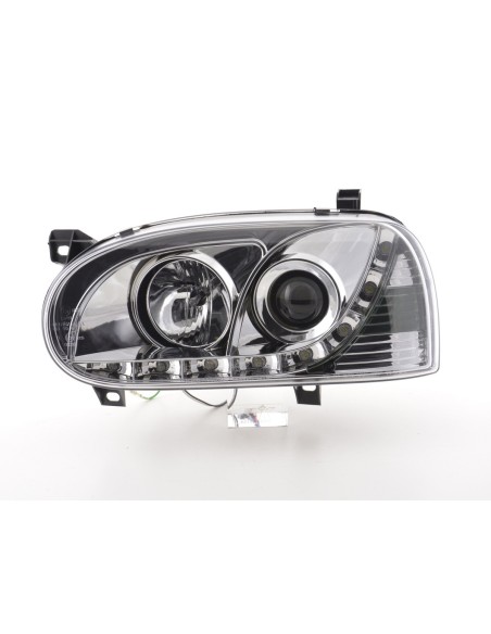 Faro diurno Luci di marcia diurna a LED VW Golf 3 91-97 cromate per guida a destra