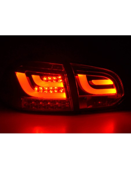 Fanali posteriori a LED set VW Golf 6 tipo 1K dal 2008 al 2012 rosso / trasparente con indicatori LED