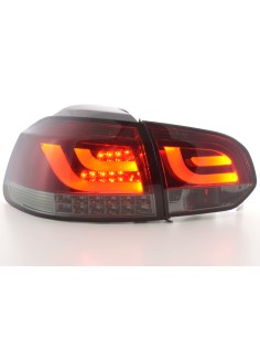 Fanali posteriori a LED set VW Golf 6 tipo 1K dal 2008 al 2012 rosso / nero con indicatori LED 2